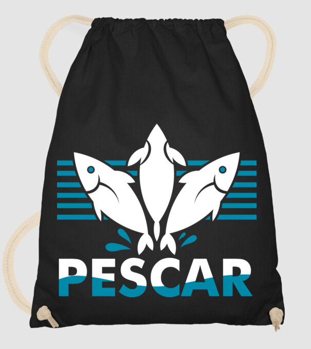 Pescar original model negru pe tricou