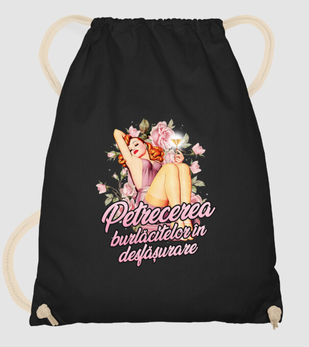 Petrecerea burlăcitelor în desfășurare model negru pe tricou