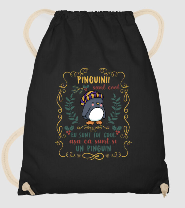 pinguinii sunt cool, eu sunt tot cool așa că sunt și un pinguin model negru pe tricou