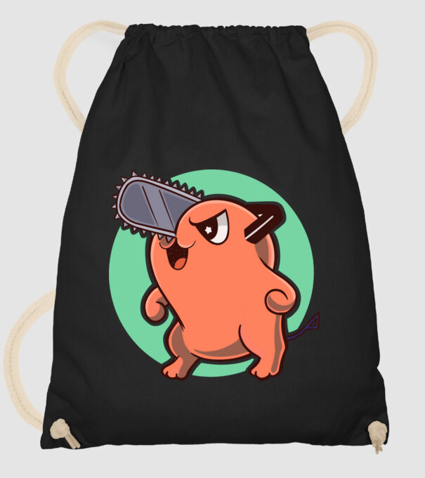 Pochita - ChainSawMan model negru pe tricou