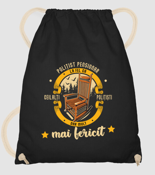 POLIȚIST pensionar - la fel ca ceilalți polițiști, dar mult mai fericit model negru pe tricou