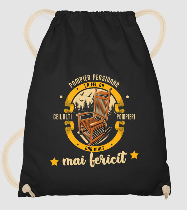 POMPIER pensionar - la fel ca ceilalți pompieri, dar mult mai fericit model negru pe tricou