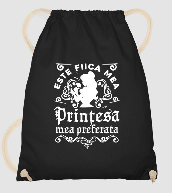 Prințesa mea preferată este fiica mea! model negru pe tricou