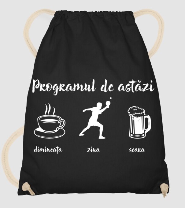 programul de astăzi: dimineața, ziua, seara model negru pe tricou