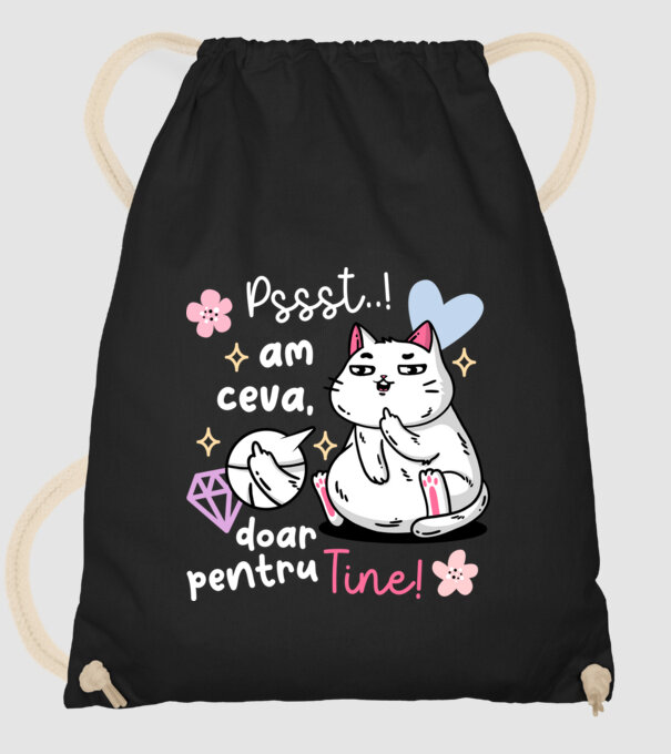 Pssst, am ceva doar pentru tine! model negru pe tricou