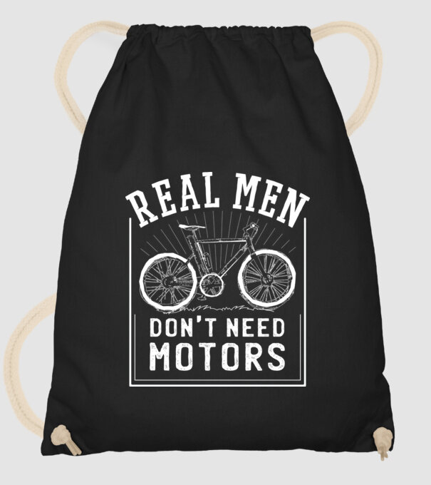 real man dont need motors model negru pe tricou