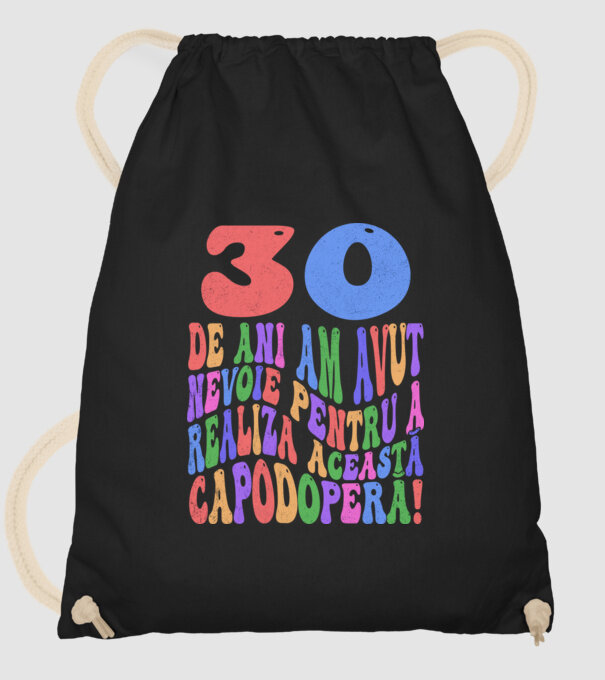 Realiza această capodoperă 30 model negru pe tricou