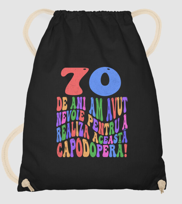 Realiza această capodoperă 70 model negru pe tricou
