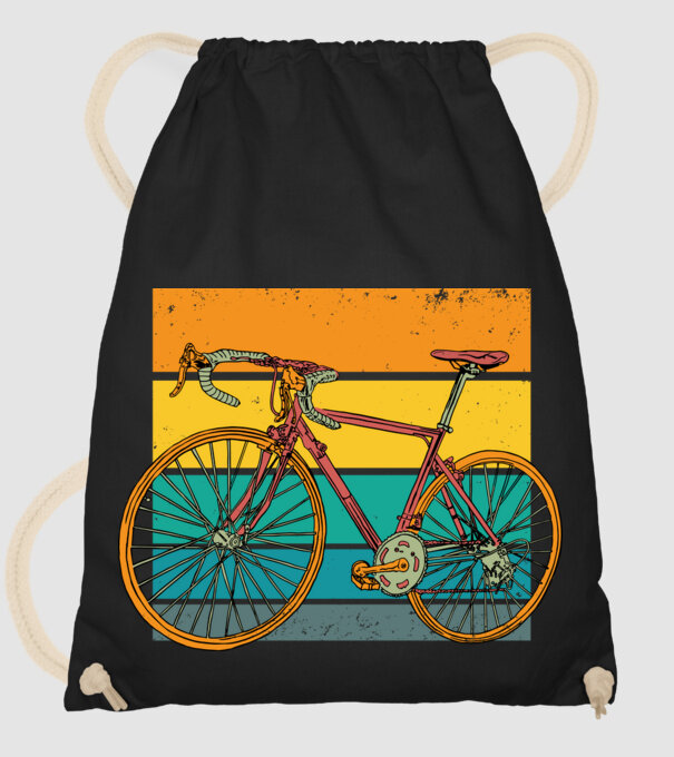 Retro bike model negru pe tricou