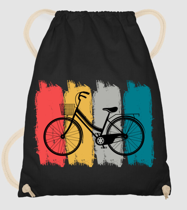 Retro city bike model negru pe tricou