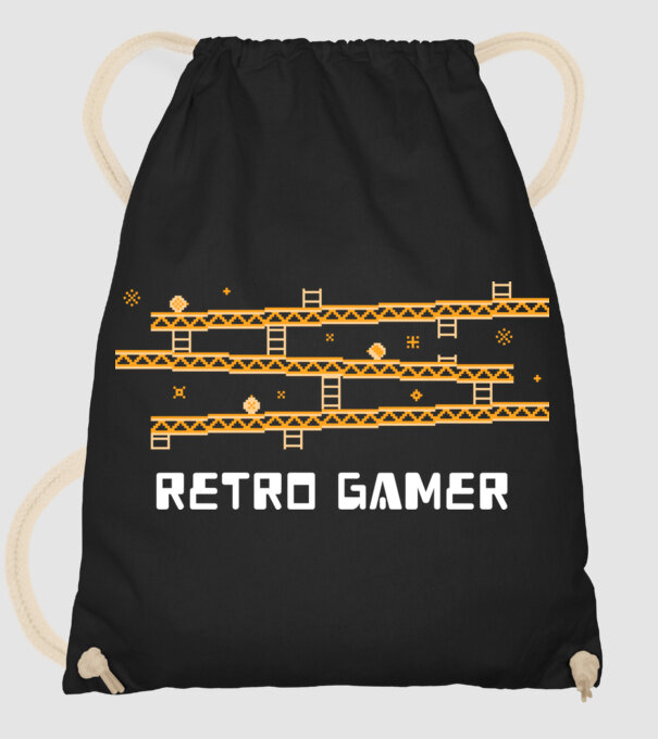 Retro gamer 2 model negru pe tricou
