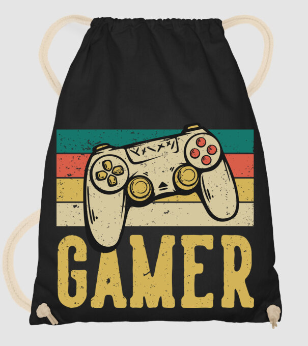 Retro gamer model negru pe tricou