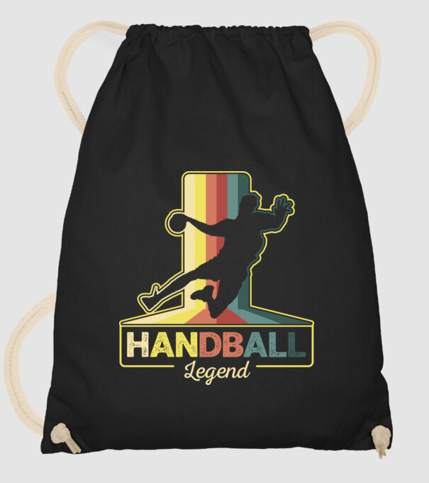 Retro Handball legend model negru pe tricou
