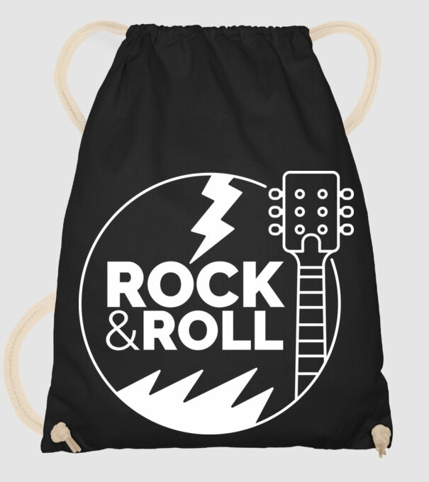 Rock n roll model negru pe tricou
