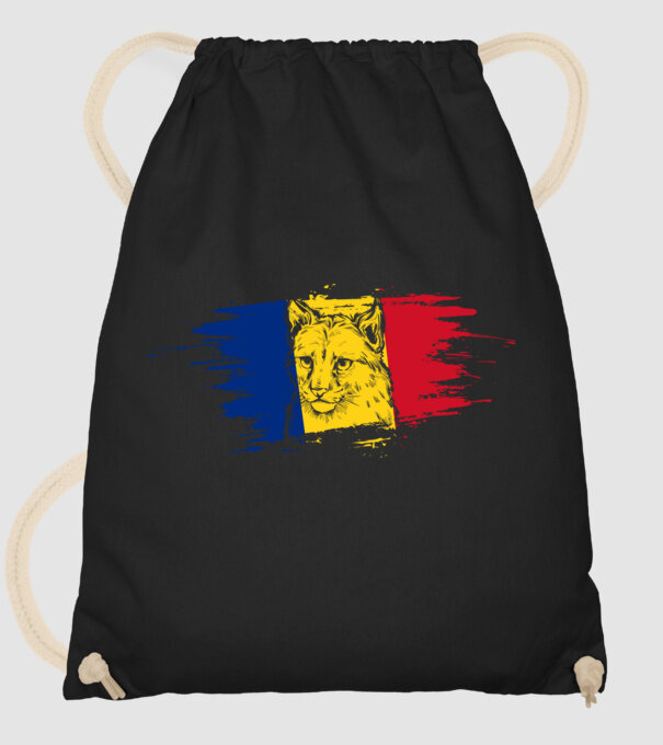 romania eurasian lynx model negru pe tricou