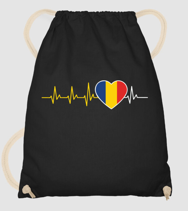 România heartbeat model negru pe tricou