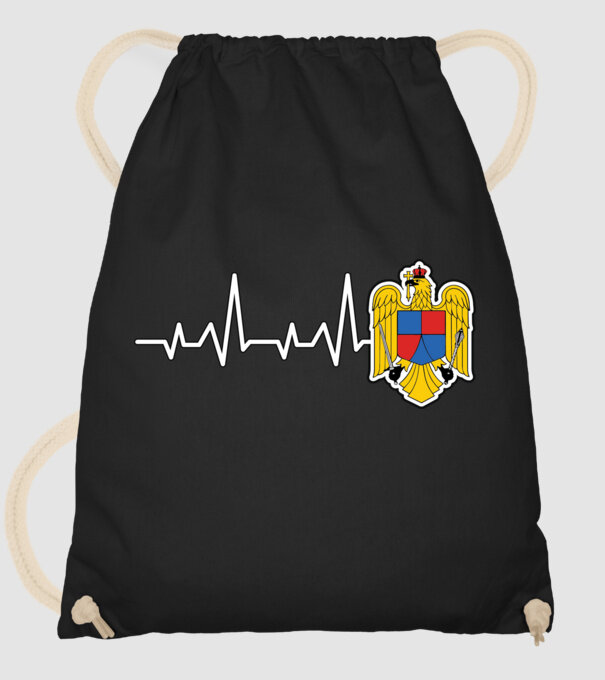 ROMANIA heartbeat model negru pe tricou