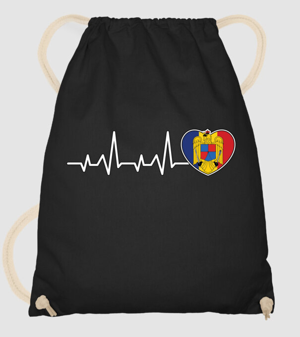 ROMANIA heartbeat model negru pe tricou