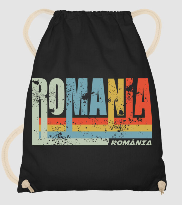 România retro model negru pe tricou