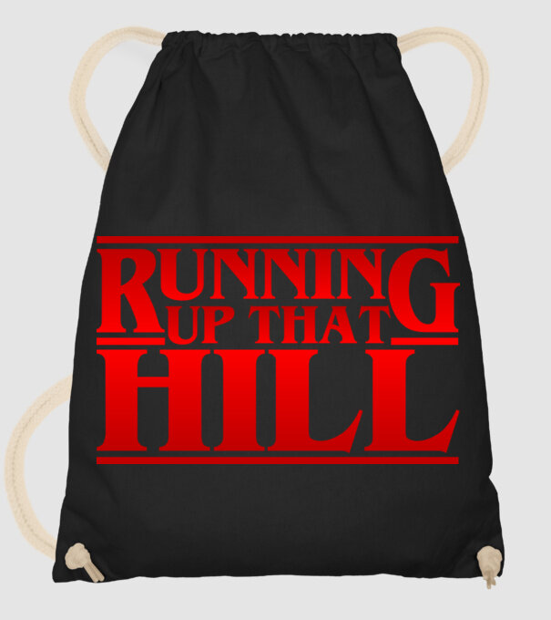 running up that hill model negru pe tricou