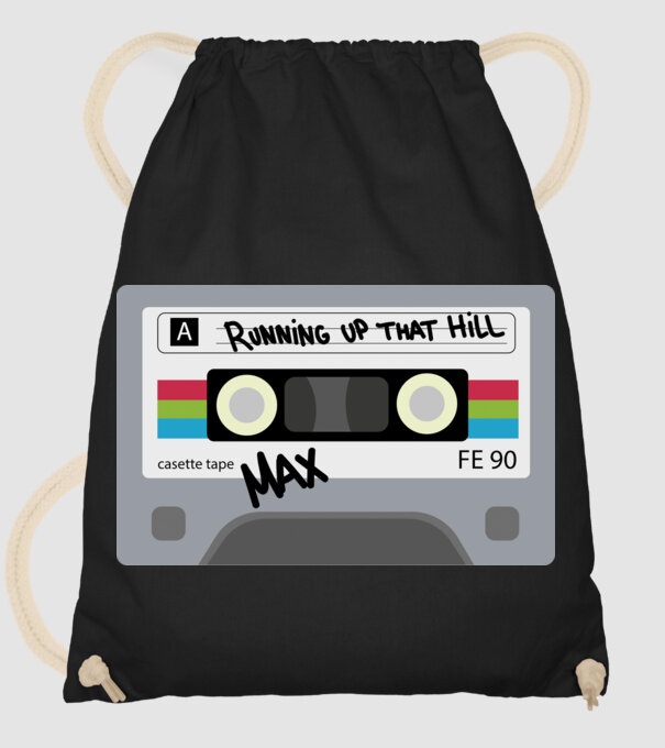 running up that hill casette model negru pe tricou