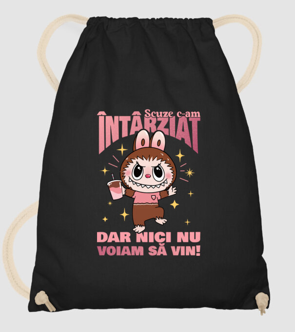 Scuze c-am întârziat model negru pe tricou