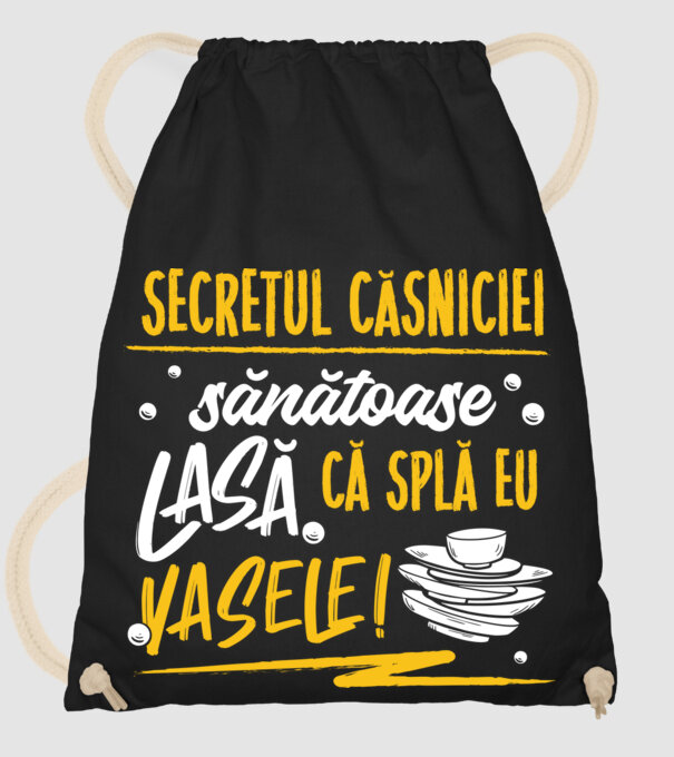 Secretul căsniciei sănătoase model negru pe tricou