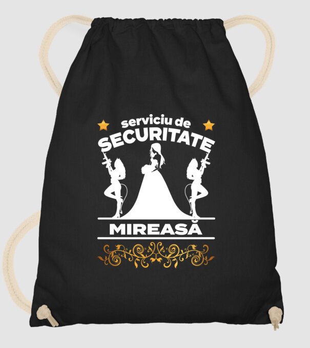 serviciu de securitate mireasă model negru pe tricou