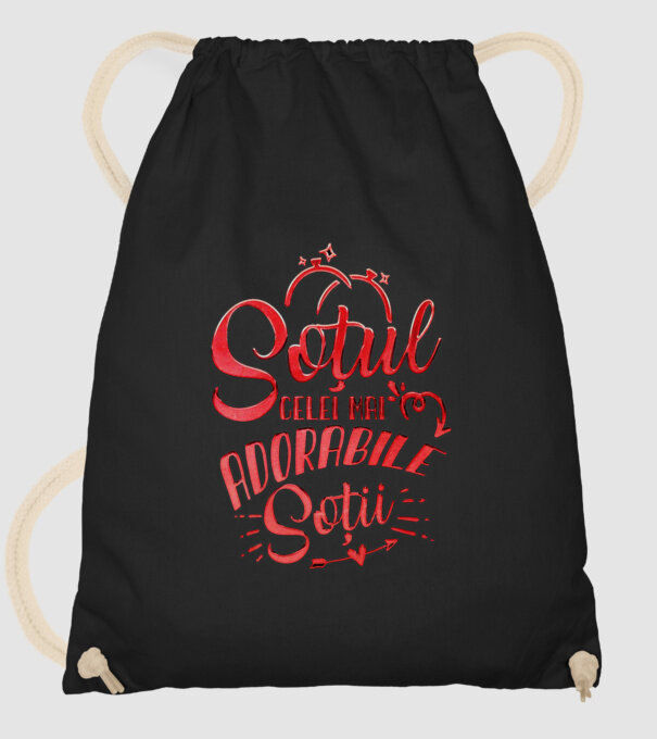 Soțul celei mai adorabile soții model negru pe tricou