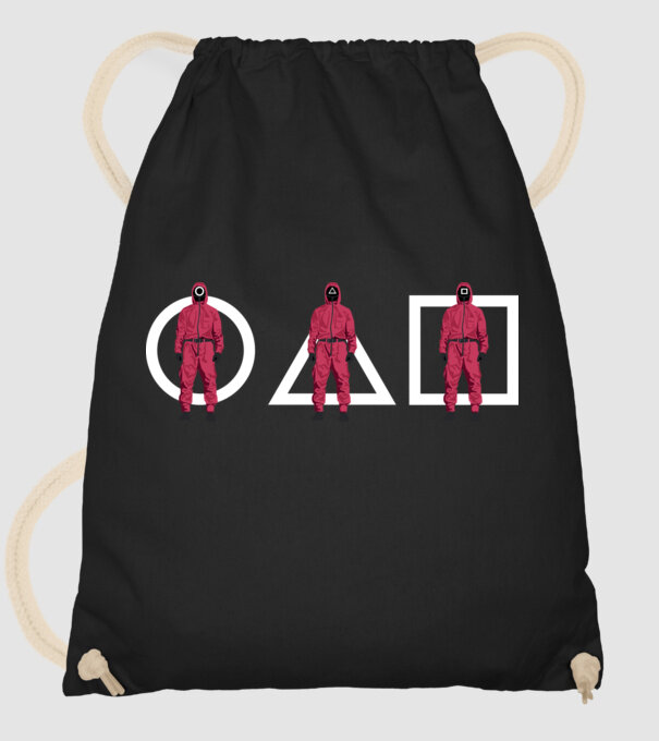 squid game characters model negru pe tricou