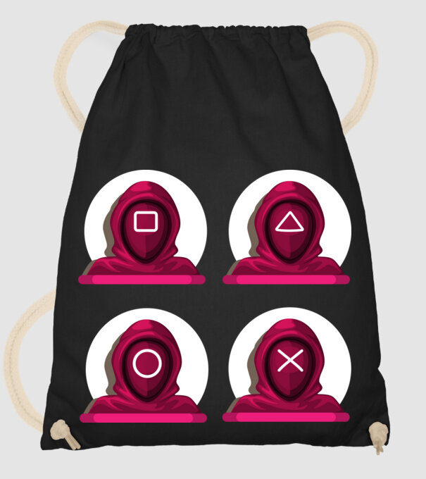 squid game characters model negru pe tricou