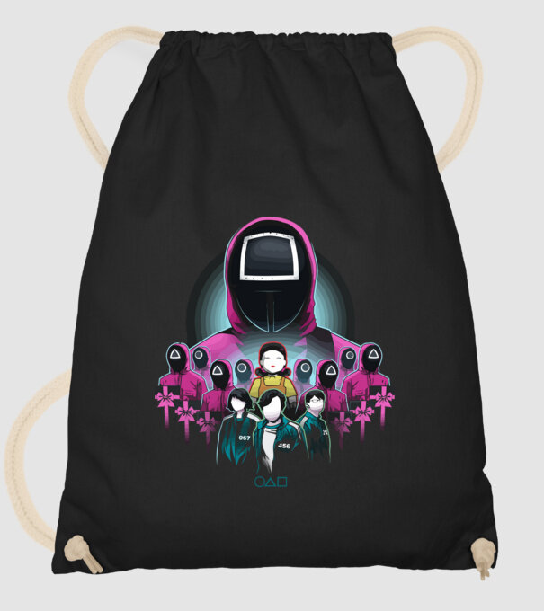 squid game crew model negru pe tricou