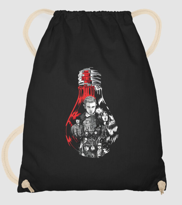 stranger things bulb model negru pe tricou