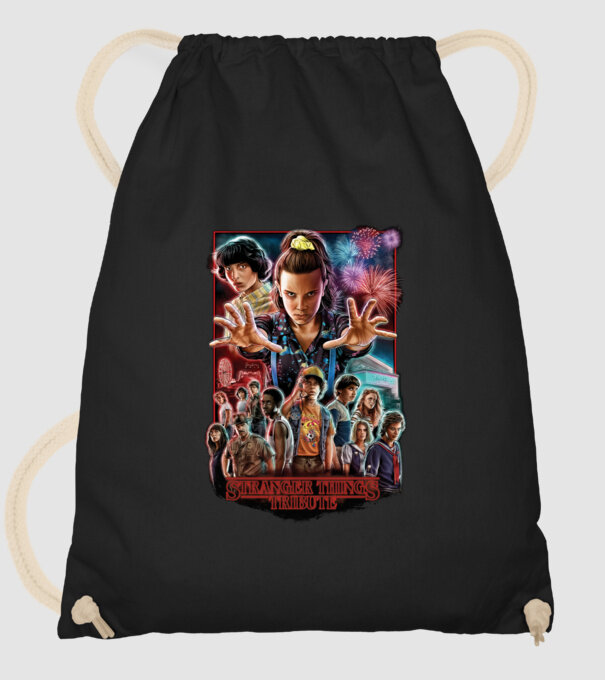 stranger things tribute poster model negru pe tricou