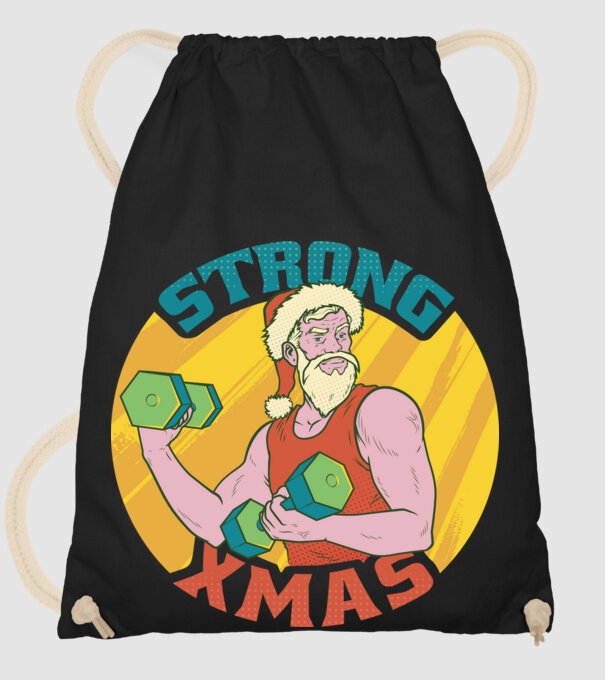 strong xmas model negru pe tricou