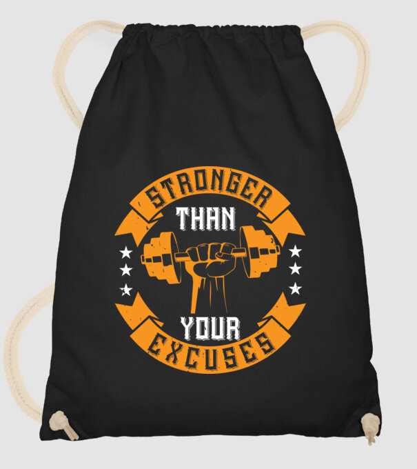 stronger than your excuses model negru pe tricou