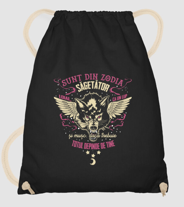 Săgetător model negru pe tricou