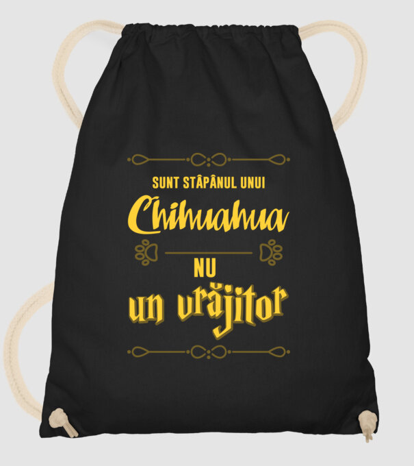 sunt stăpânul unui chihuahua, nu un vrăjitor model negru pe tricou
