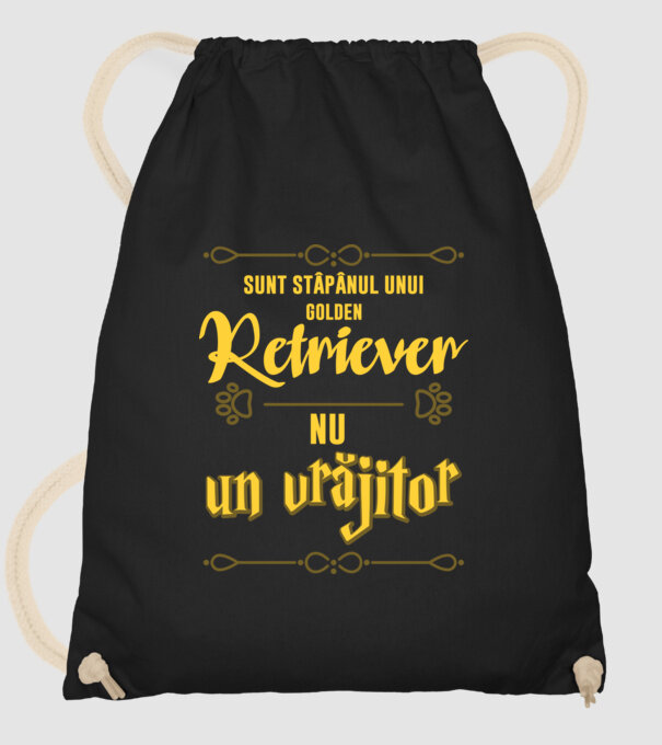 sunt stăpânul unui golden retviever, nu un vrăjitor model negru pe tricou
