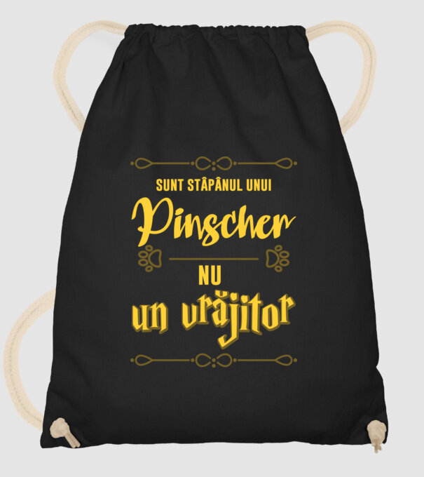 sunt stăpânul unui pinscher, nu un vrăjitor model negru pe tricou