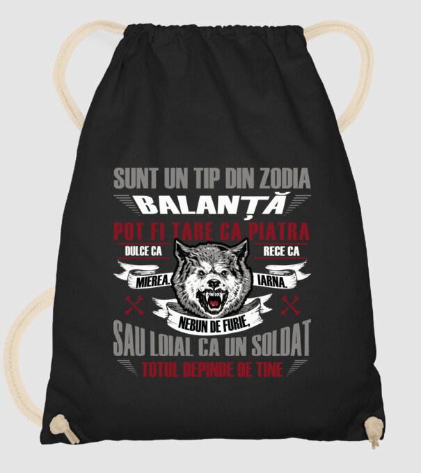 Sunt un tip din zodia Balanță model negru pe tricou