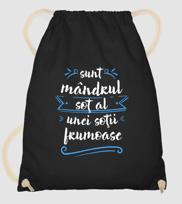 sunt mândrul soț al unei soții frumoase model negru pe tricou