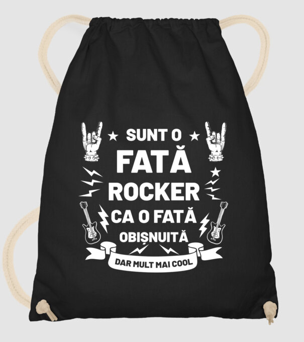 Sunt o fată rocker, ca o fată obișnuită, dar mult mai cool model negru pe tricou