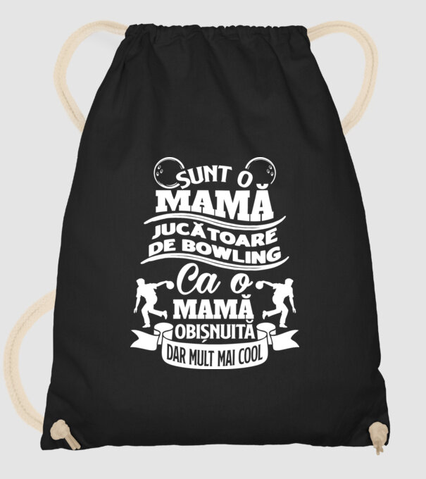 sunt o mamă jucătoare de bowling, ca o mamă obișnuită, dar mult mai cool model negru pe tricou