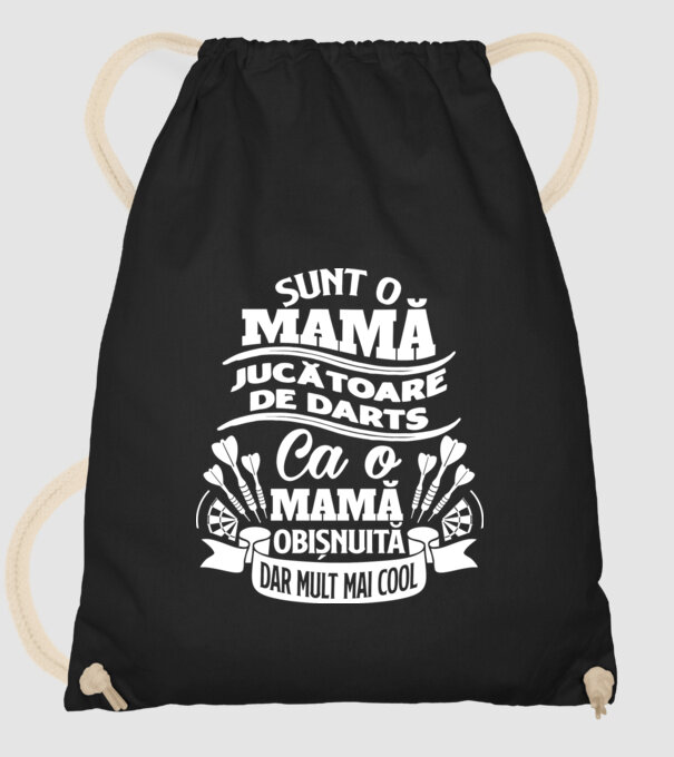Sunt o mamă jucătoare de darts, ca o mamă obișnuită, dar mult mai cool model negru pe tricou