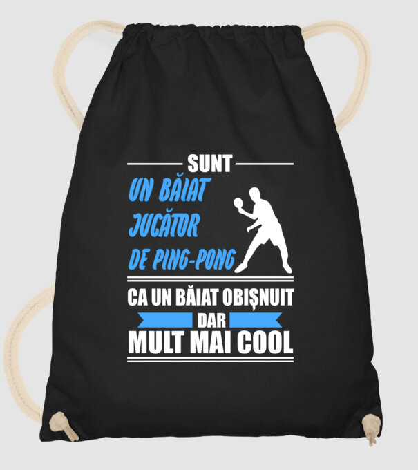 sunt un băiat jucător ping-pong, ca un băiat obișnuit, dar mult mai cool model negru pe tricou
