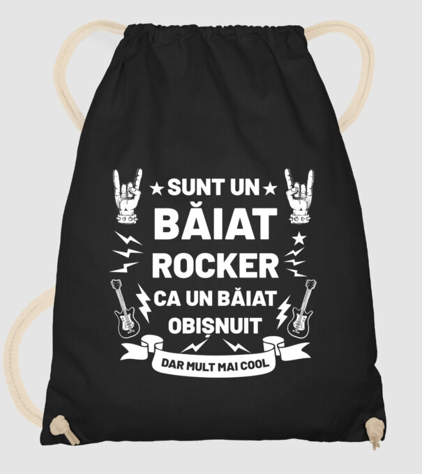 Sunt un băiat rocker, ca un băiat obișnuit, dar mult mai cool model negru pe tricou