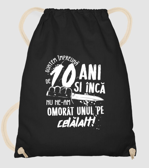 Suntem împreună de 10 ani model negru pe tricou