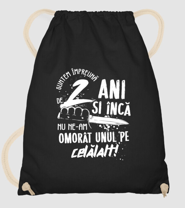 Suntem împreună de 2 ani model negru pe tricou