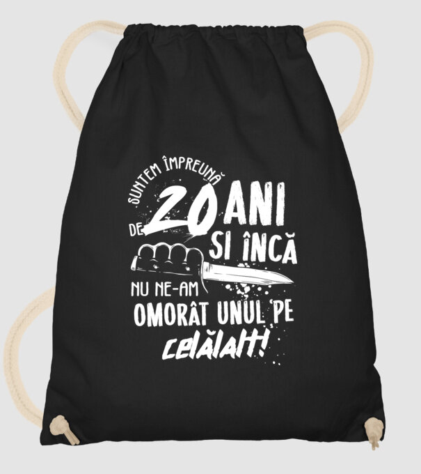 Suntem împreună de 20 ani model negru pe tricou
